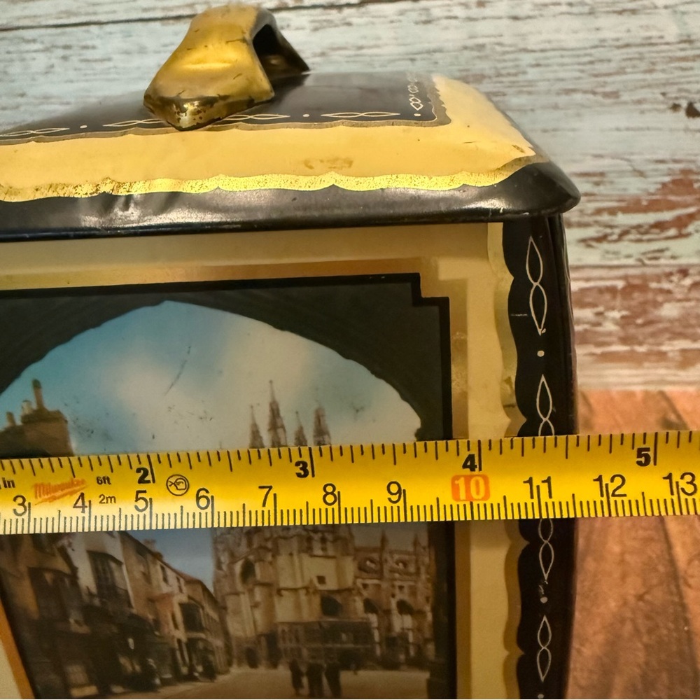 Vintage English toffee tin box was made in England by Edward Sharp black & gold - Picture 9 of 9
